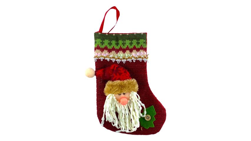 Partyforte Christmas Santa Embroidered Stocking 1s