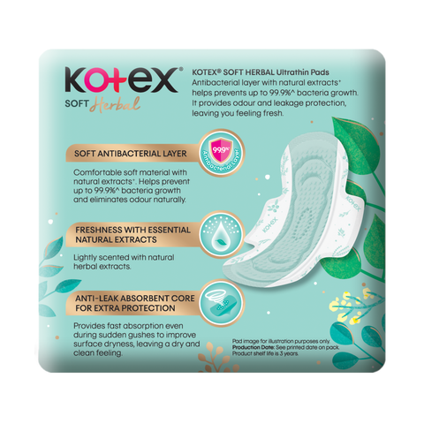 Kotex Soft Herbal Ultrathin Day Wing Sanitary Pads 23cm 16s