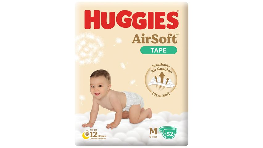 Huggies Gold Airsoft Tape Diapers M 52s