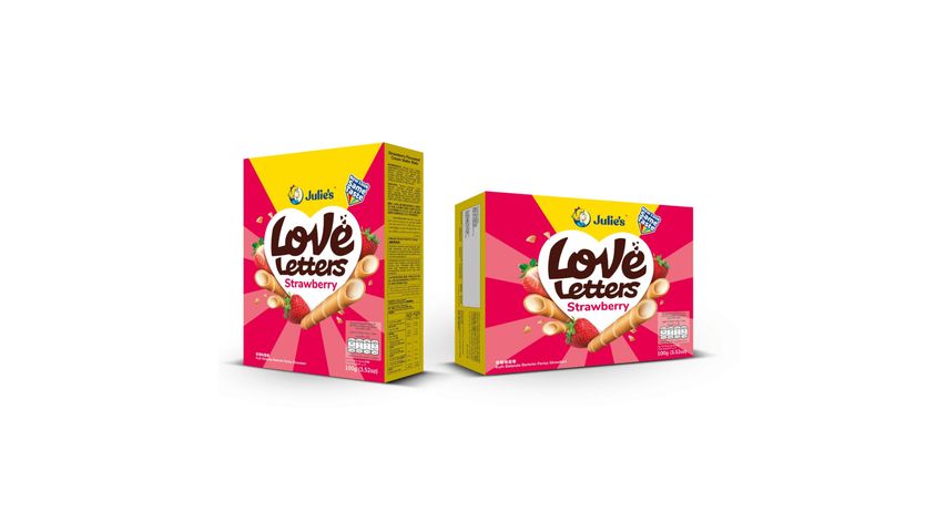 Julie's Love Letters Strawberry Flavoured Cream 100g