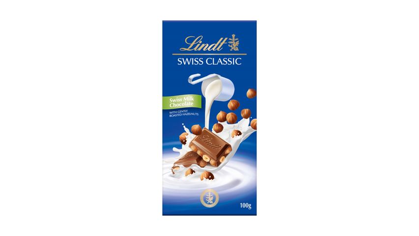 Lindt Swiss Classic Milk Chocolate with Hazelnuts 100g