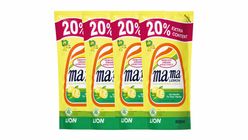Mama Lemon Dishwashing Liquid Refill (Regular) 4pcs x 600ml