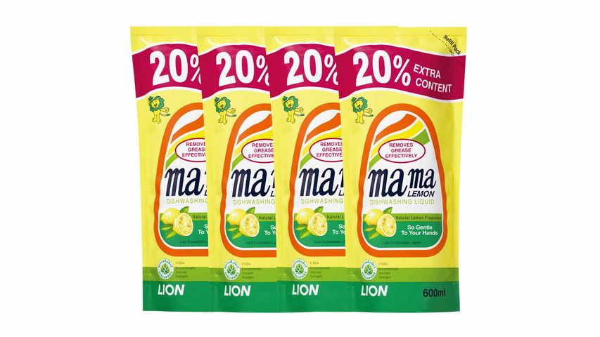 妈妈柠檬碗碟洗洁剂添补装 (普通) 600毫升4包装