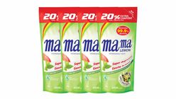 Mama Lemon Dishwashing Liquid Refill (Anti-bacterial Green Tea) 4pcs x 600ml
