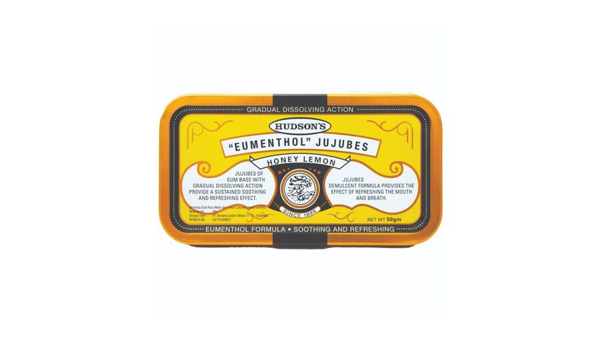 Hudson's Honey Lemon Eumenthol Jujubes 50g