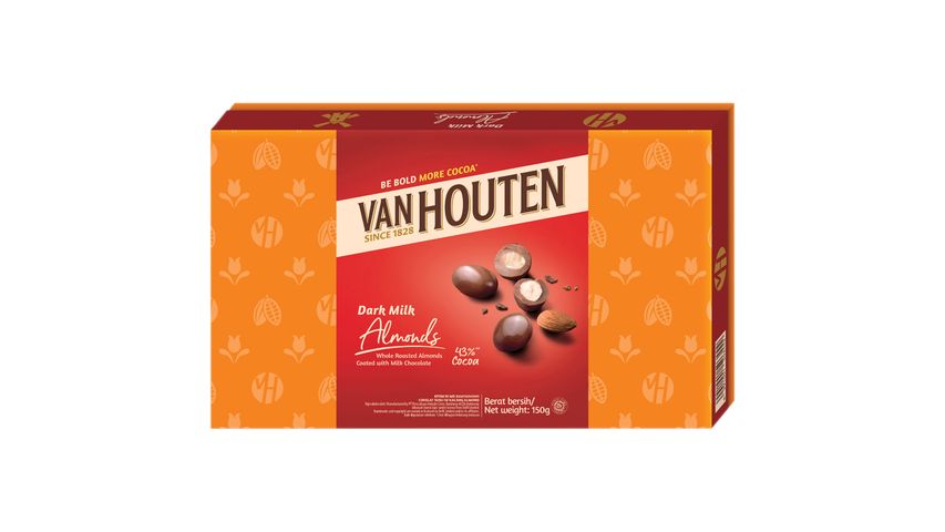 Van Houten Milk Chocolate with Almond Box (24pcs) 150g