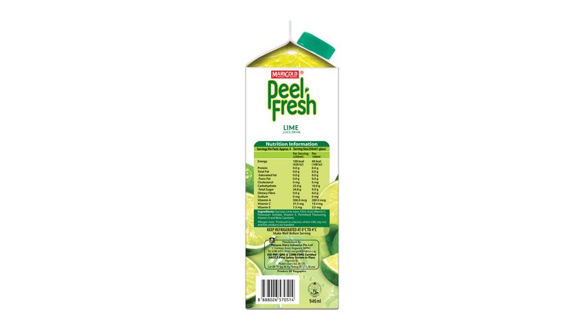 MARIGOLD Peel Fresh Juice Drink 946ml - Lime