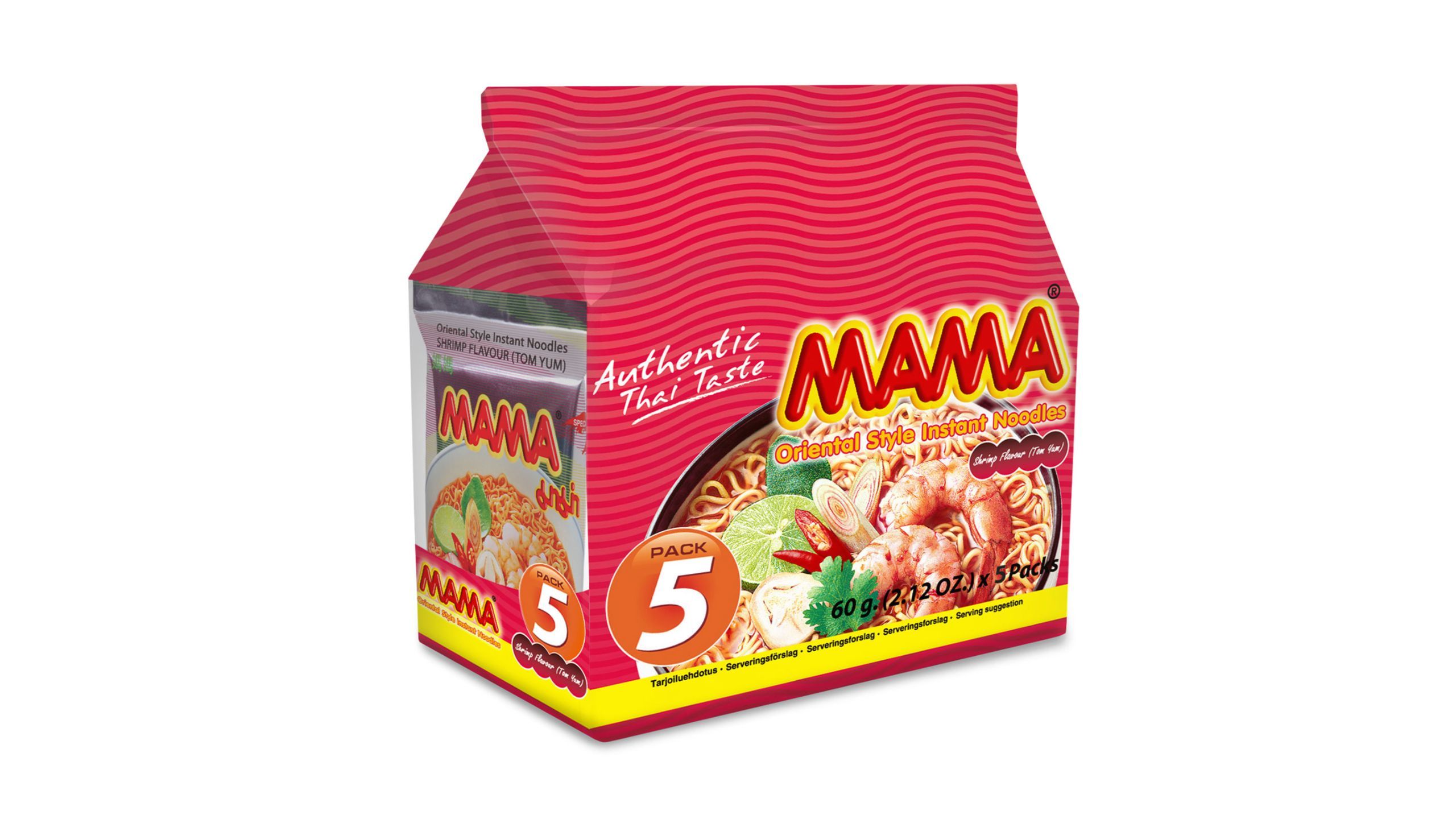 Mama Oriental Style Instant Noodles Shrimp (Tom Yum) | 5x60 公克