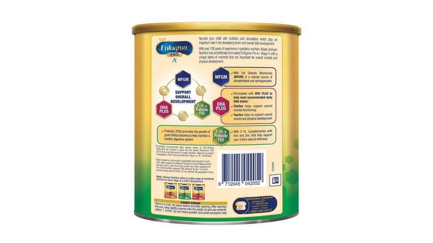 Enfagrow Pro A+ Stage 4 2-FL+ MFGM Growing Up Milk (4-6 Years) 800g