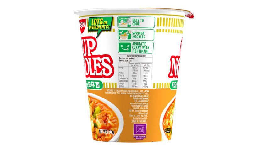 Nissin Cup Noodles Fish Head Curry Flavour 73g