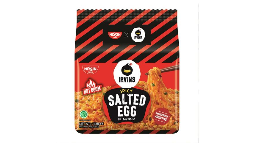Nissin Irvins Spicy Salted Egg Packet Noodles (Halal) 5pcs x 113g