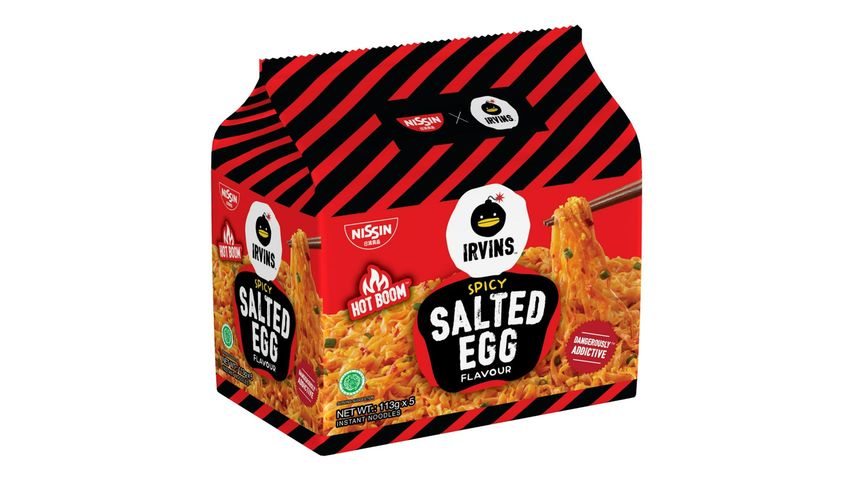 Nissin Irvins Spicy Salted Egg Packet Noodles (Halal) 5pcs x 113g