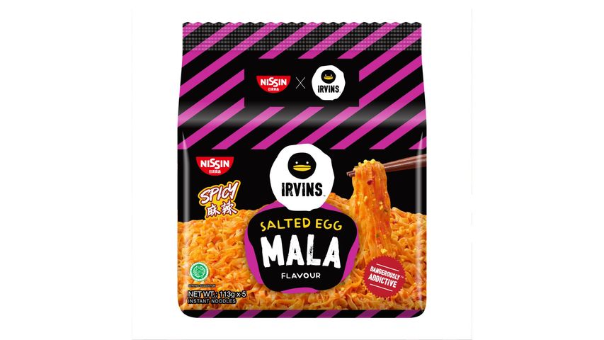 Nissin Irvins Mala Salted Egg Packet Noodles 5 x 113g
