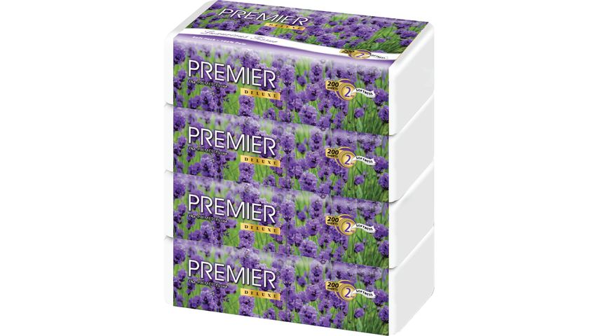 Premier 2Ply Deluxe Lavender Tissue Soft Pack 4 x 200s