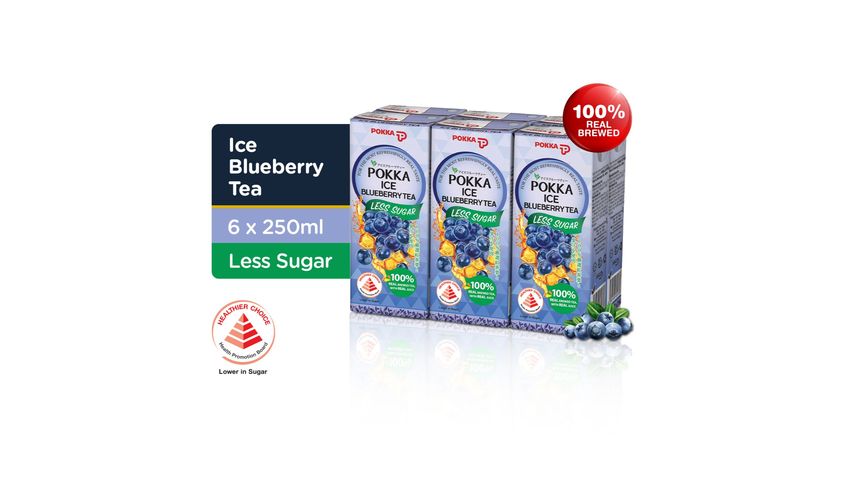 Pokka Ice Blueberry Tea (Less Sugar) Packet 6s x 250ml