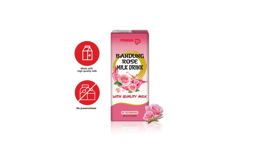 Pokka Bandung Rose Milk Drink 6 x 250ml