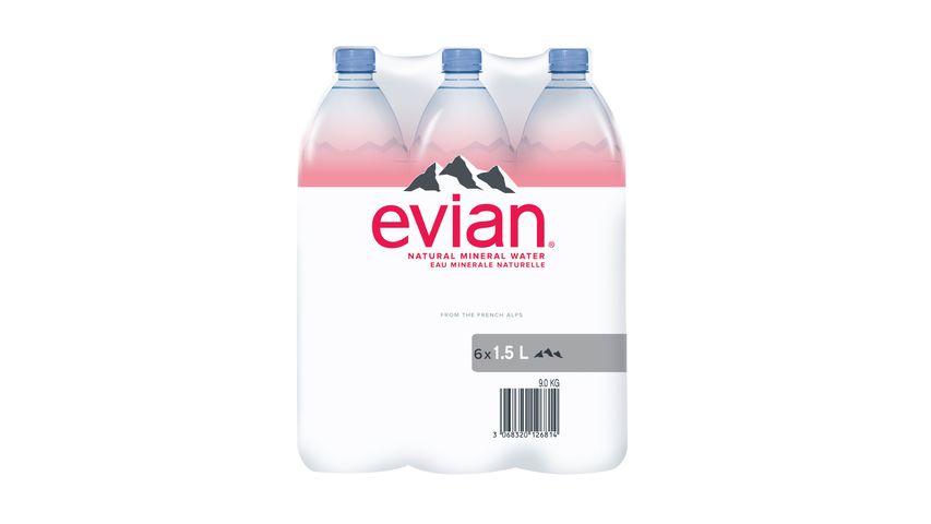 Evian Natural Mineral Water 6pcs x 1.5L