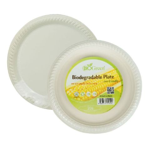 Biogreen Biodegradable 10" Plate 20s
