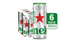 Heineken Silver Lager Beer Can 6pcs x 320ml