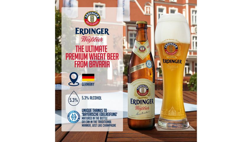 Erdinger Weissbier Wheat Beer Can 4 x 500ml