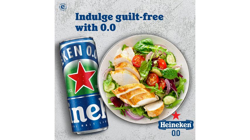 Heineken 0.0 Non-Alcohol Beer Can 6s x 330ml