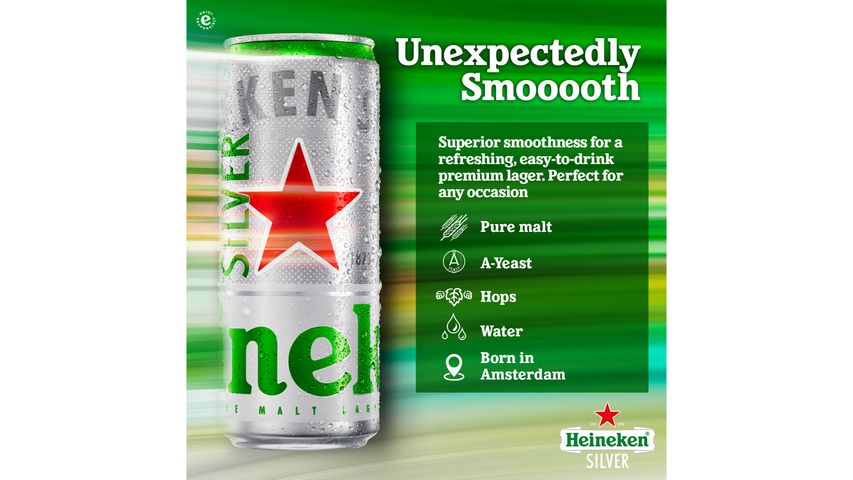 Heineken Silver Lager Beer Can 6pcs x 320ml