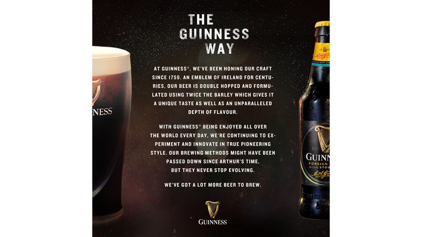 Guinness Foreign Extra Stout Beer Can 6s x 320ml