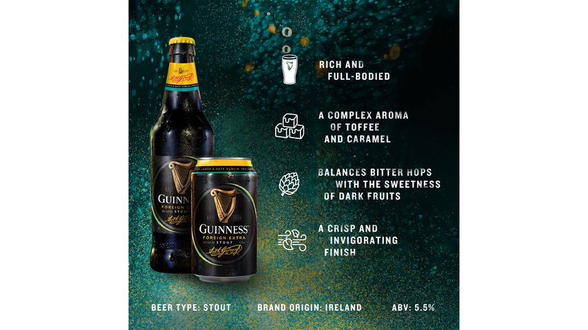 Guinness Foreign Extra Stout Beer Can 6s x 320ml