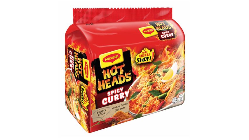 Maggi Hot Heads Pedas Giler Spicy Curry Instant Noodles 5pcs x 79g