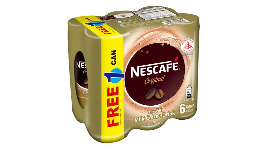 Nescafe Original Low Fat Milk Coffee Drink Can 6 x 240ml