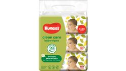 Huggies Clean Care Baby Wipes 3 x 80s