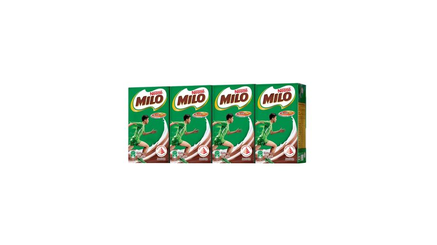 MILO UHT Chocolate Malt Packet Drink 4x125ml