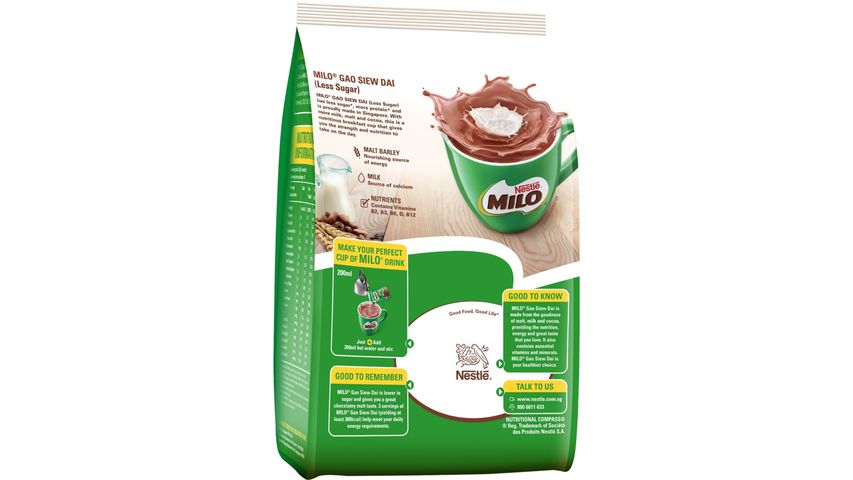 Milo Activ-Go Gao Siew Dai Lower in Sugar Sachet 15s x 33g