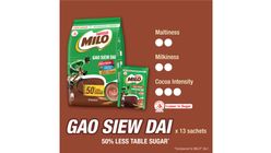 Milo Activ-Go Gao Siew Dai Lower in Sugar Sachet 15s x 33g