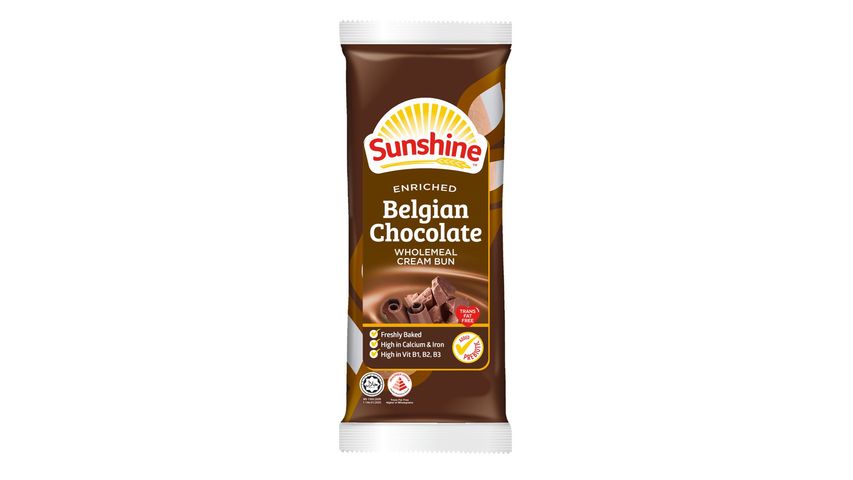 Sunshine Enriched Belgian Chocolate Wholemeal Cream Bun 65g