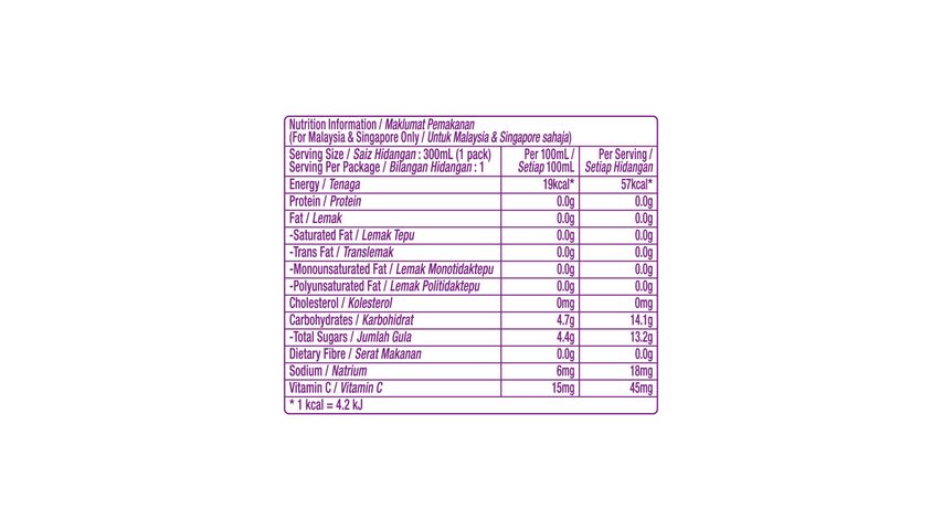 Ribena Cheerpack Original Taste Blackcurrant Fruit Drink 300ml