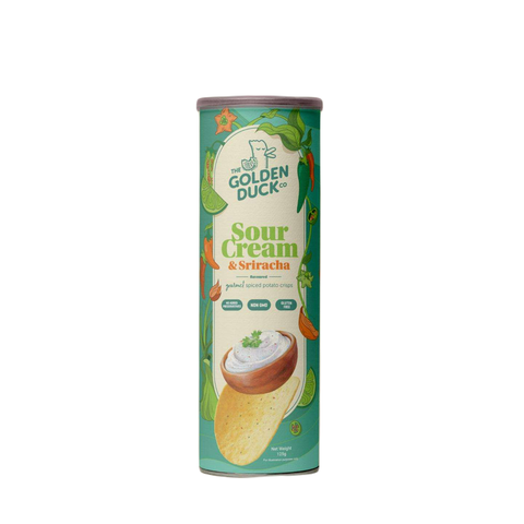 The Golden Duck Co Sour Cream & Sriracha Gourmet Spiced Potato Crisps 125g