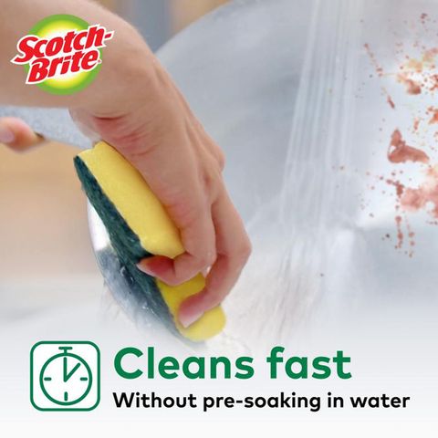 3M Scotch-Brite Tough Clean Scrub Sponges Value Pack 4 Pieces