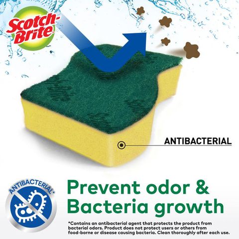 3M Scotch-Brite Tough Clean Scrub Sponges Value Pack 4 Pieces