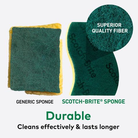 3M Scotch-Brite Tough Clean Scrub Sponges Value Pack 4 Pieces