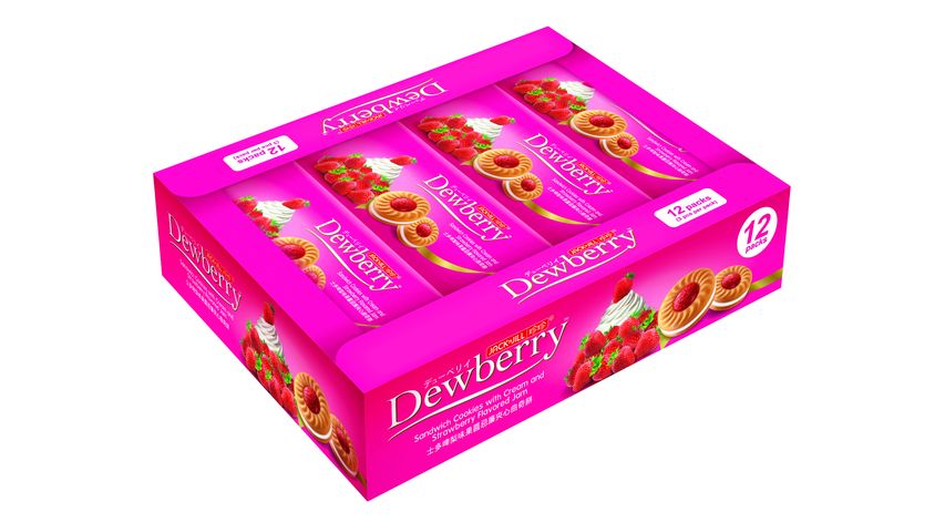Dewberry Sandwich Cookies Strawberry Box 12pcs x 27g