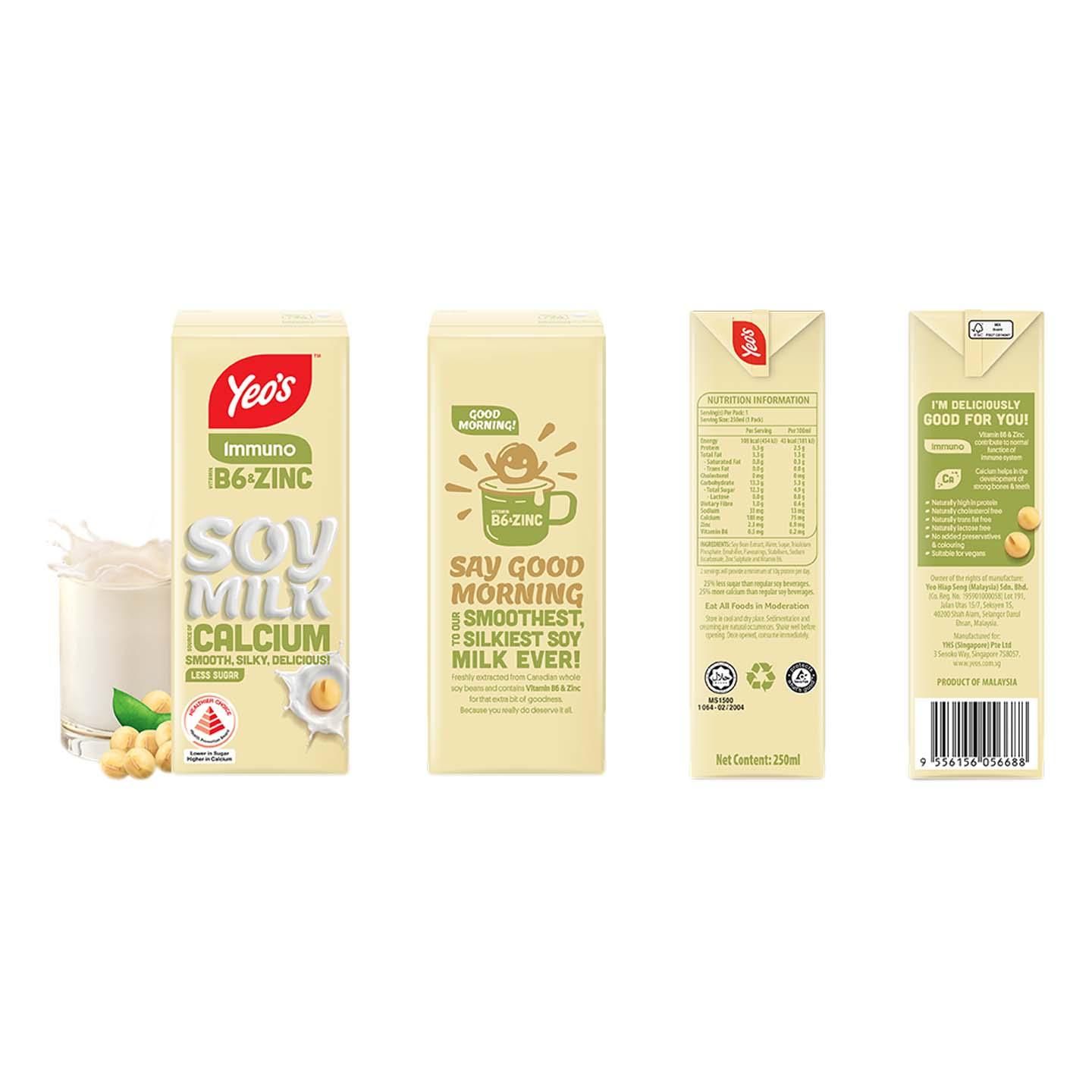 Order Yeo's Immuno Soy Milk 6 x 250ml from pandamart XL