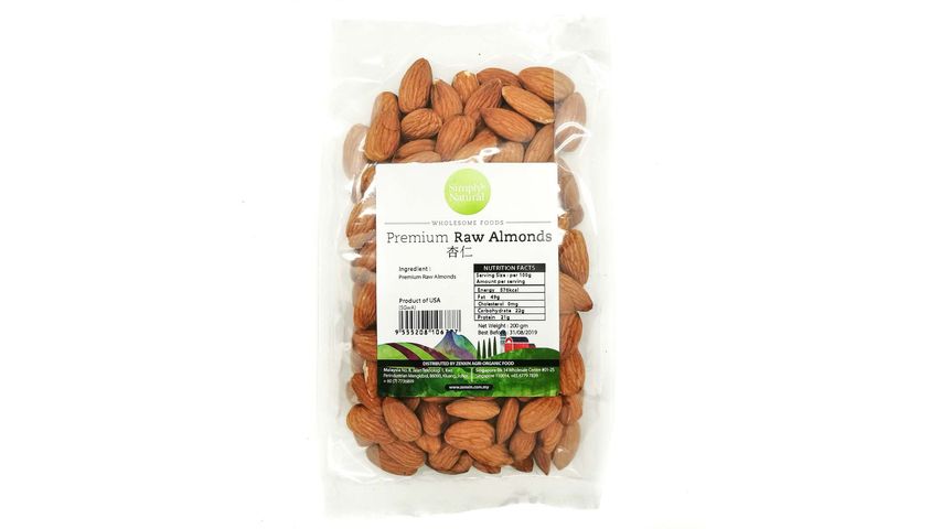 Simply Natural Premium Raw Almonds 200g