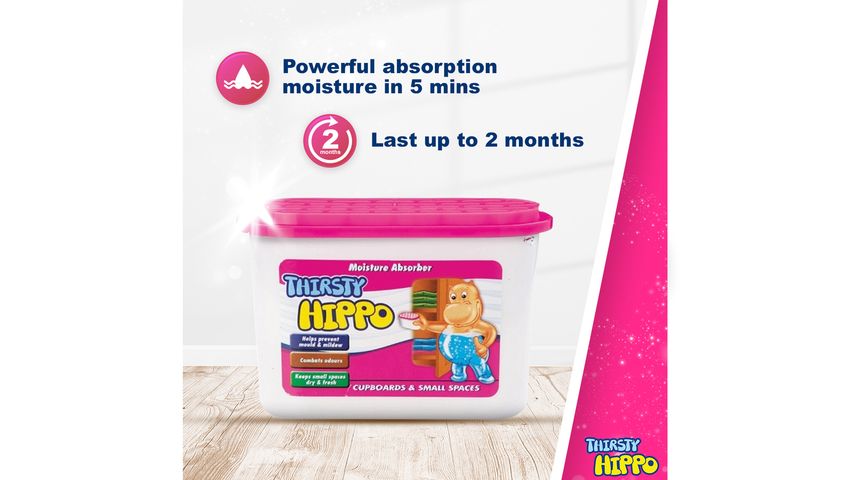 Thirsty Hippo Dehumidifier Moisture Absorber 4pcs x 600ml