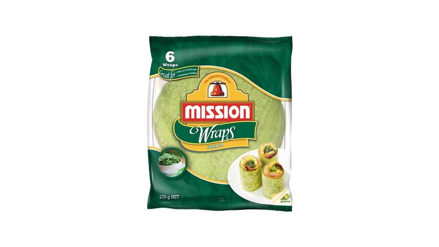 Mission Tortilla Wraps Spinach 270g