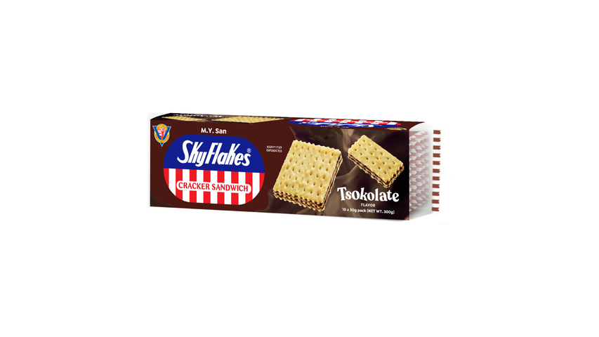 M.Y. San SkyFlakes Tsokolate Flavor Cracker Sandwich 30g x 10s