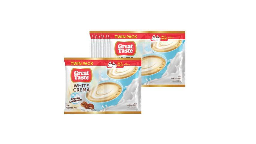 Great Taste 3-in-1 White Crema Twin Pack 10 x 50g