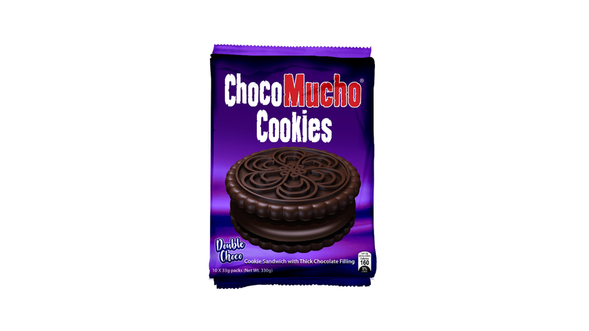 Choco Mucho Cookie Sandwich Double Choco 33gx 10's