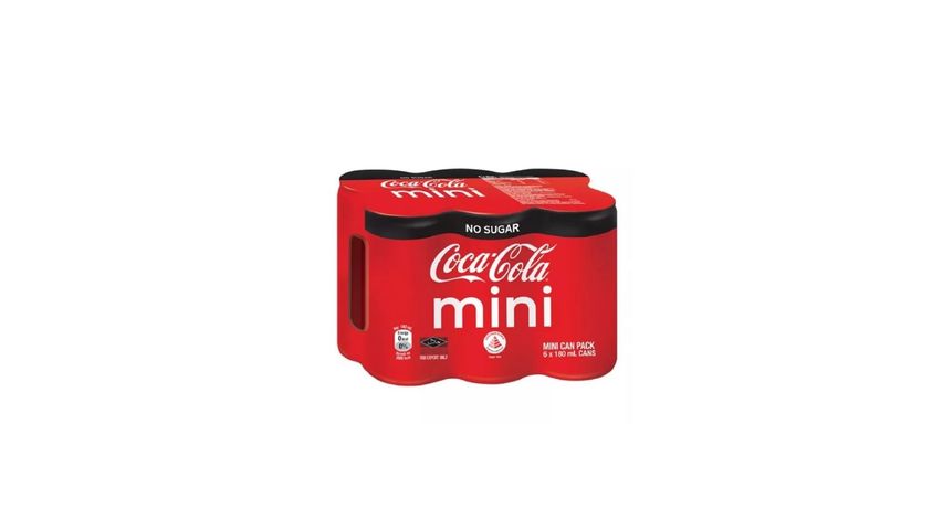 Coke No Sugar 180ML x 6's Mini Cans