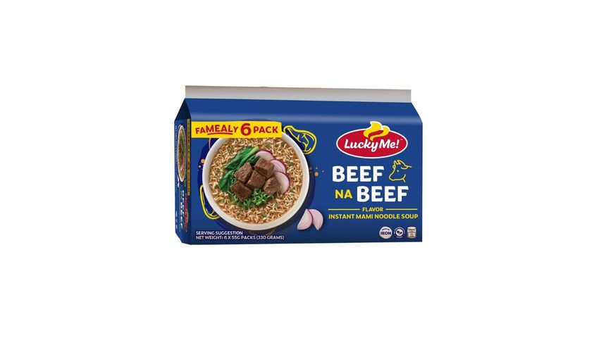 Lucky Me! Instant Noodle Soup Beef na Beef Multipack 55g x 6